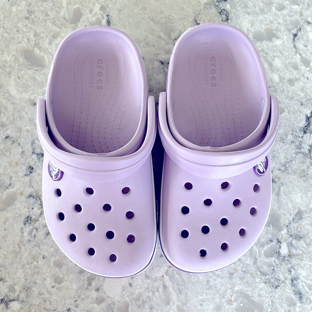 Lilac Girls Crocs Worn Once Size 9C